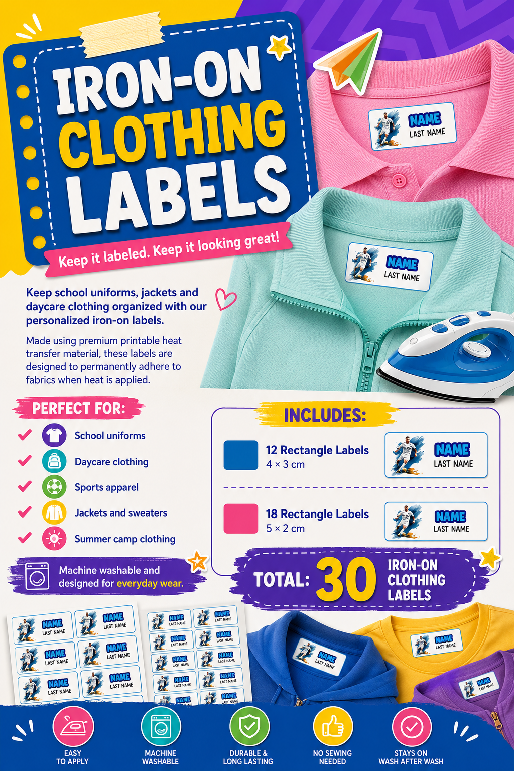 Iron-On Clothing Labels
